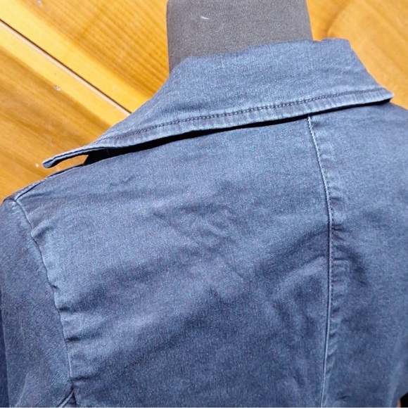 NWT DG2 Diane Gilman FLEX STRETCH Tailored 1-Button Blazer, Indigo Denim Jacket - Picture 8 of 12